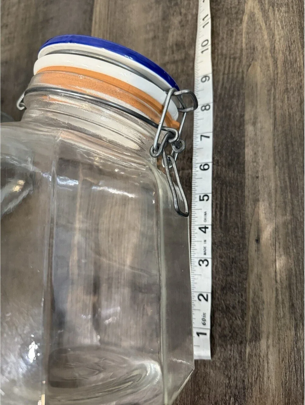 Geese Set Of 2 Vintage Italian Glass Canister Storage Jars w/Locking Cottagecor